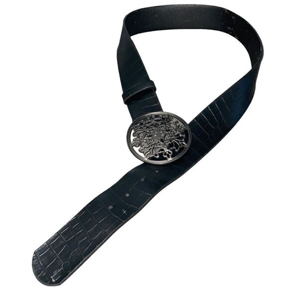 Vintage Gothic Buckle Crocodile Embossed Belt - Picture 7 of 13